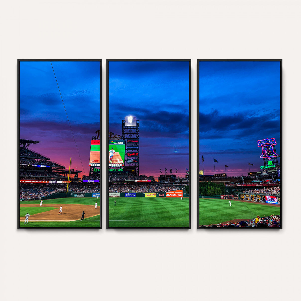 20427-MGV-CV-36X24 - Philadelphia Phillies Baseball Team Print, Citizens Bank Park, Extra Large Game Room Wall Decor