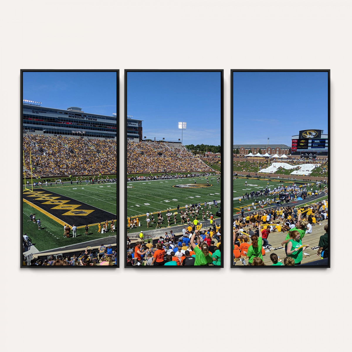38399-MGV-CV-36X24 - University of Missouri Tigers Football Team Print, Columbia Faurot Field Memorial Stadium Wall Art