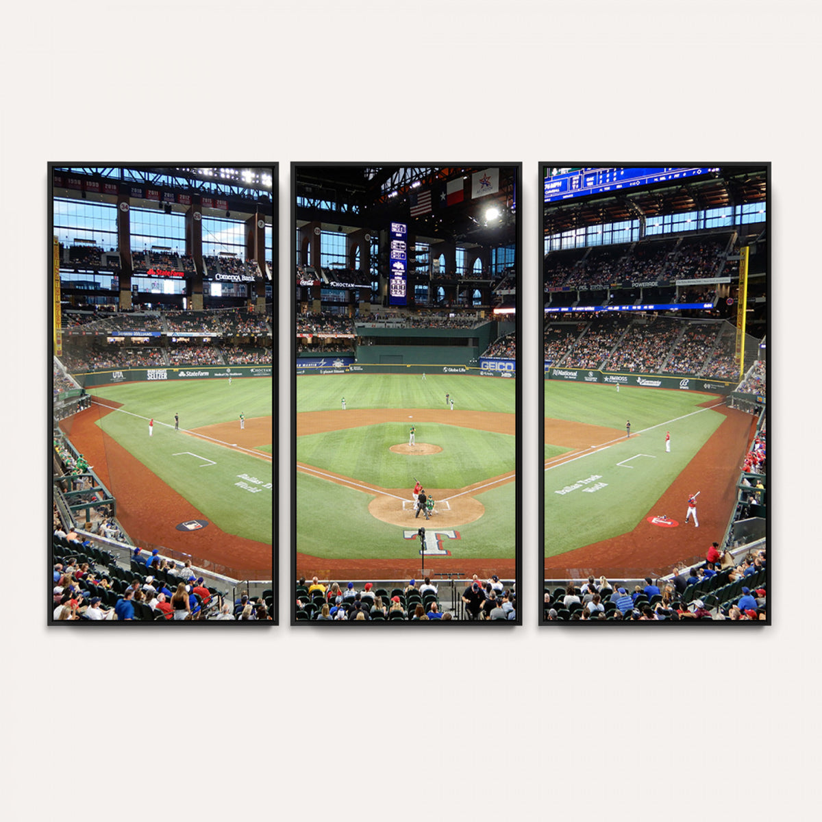78468-MGV-CV-36X24 - Texas Rangers Baseball Team Print, Arlington Globe Life Field Stadium Wall Art