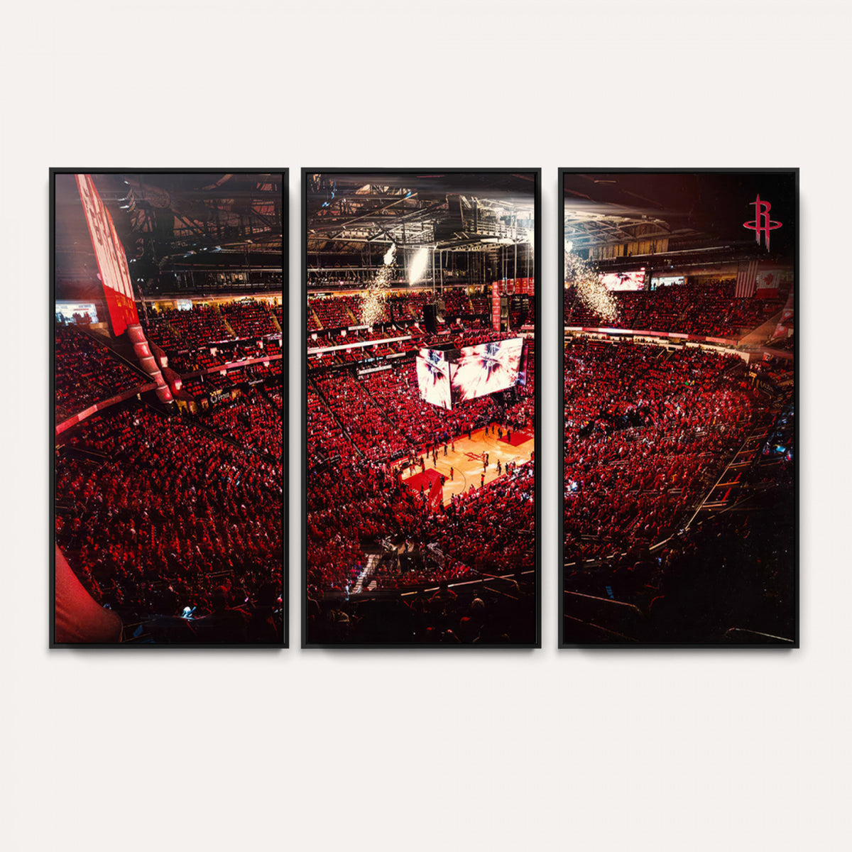 91527-MGV-CV-36X24 - Houston Rockets Basketball Team Print Canvas, Houston Toyota Center Arena Wall Art