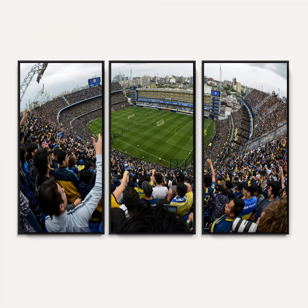 23173-MGV-CV-36X24 - Boca Juniors Soccer Team Print, Buenos Aires Bombonera, Framed and Ready to Hang
