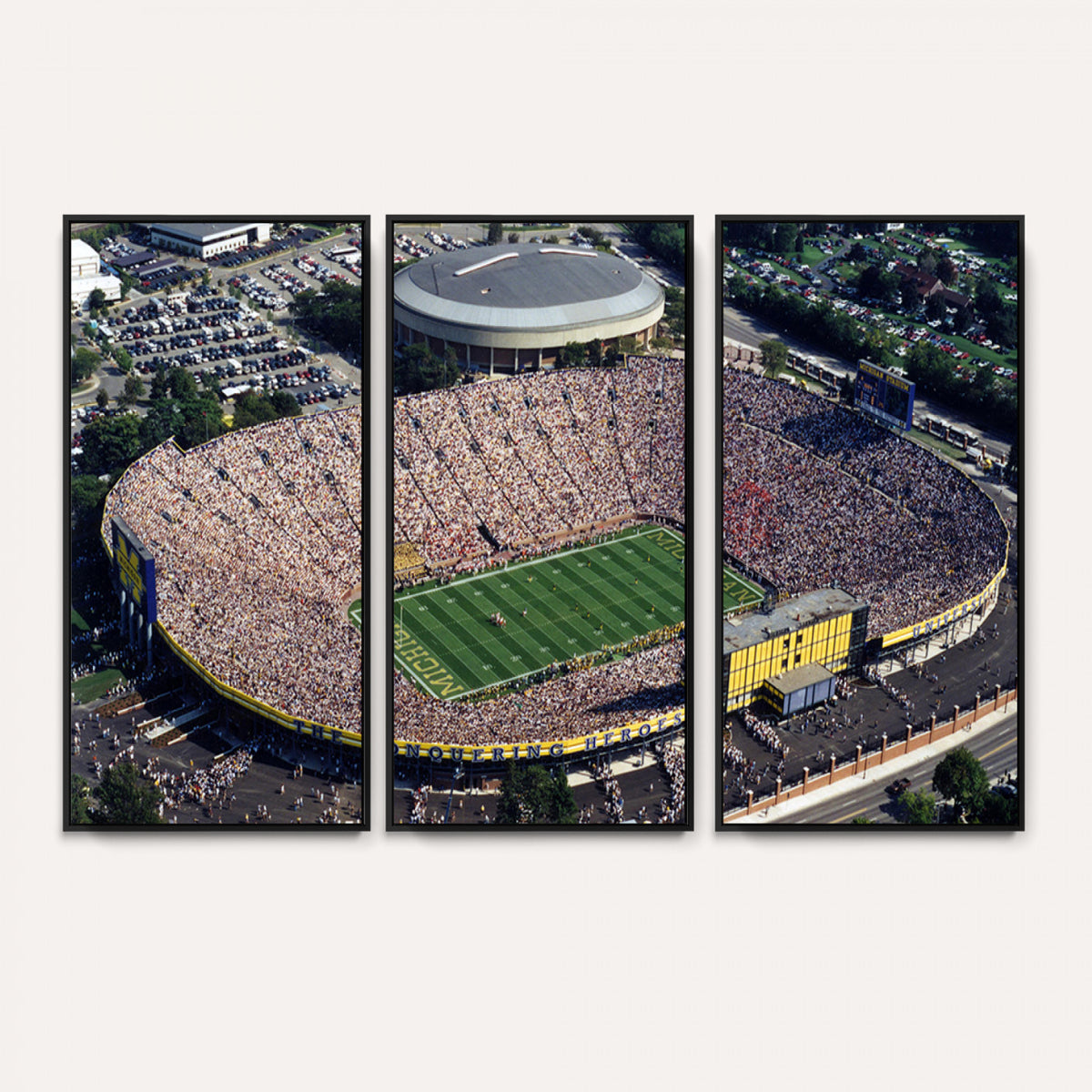27314-MGV-CV-36X24 - Michigan Wolverines Football Team Print, Ann Arbor Michigan Stadium Wall Art