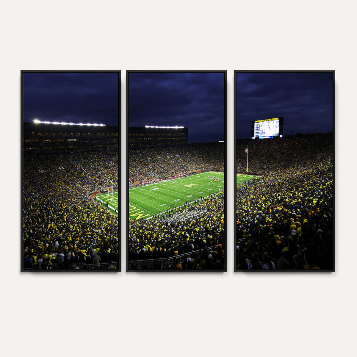 15448-MGV-CV-36X24 - Michigan Wolverines Football Canvas Wall Decor, Football Team Print, Ann Arbor Michigan Stadium