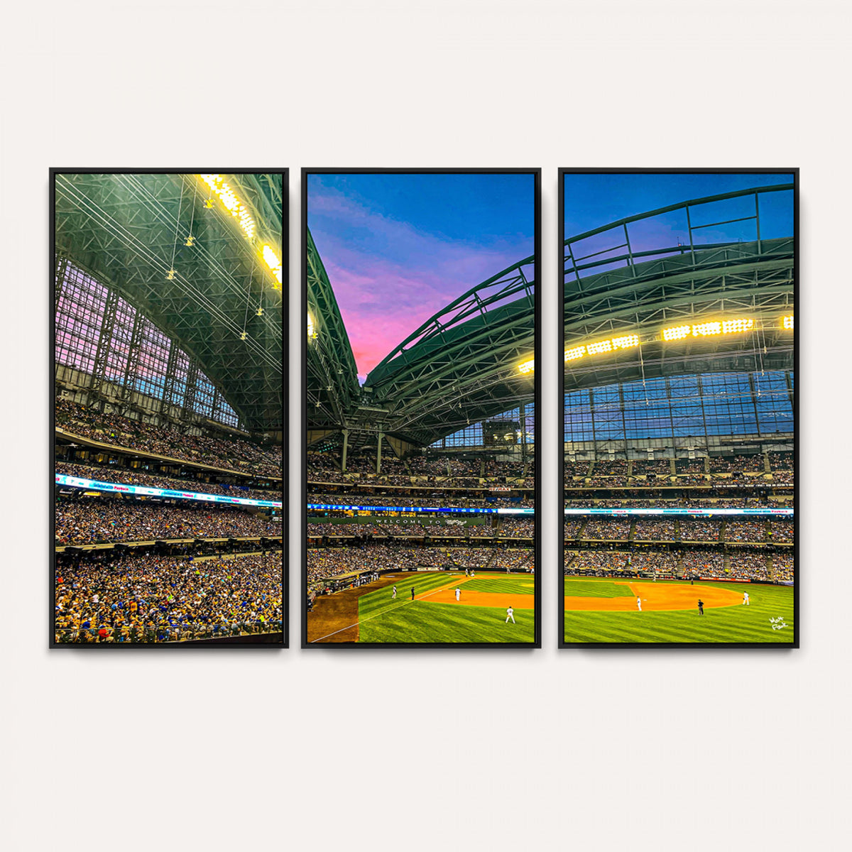 17006-MGV-CV-36X24 - Milwaukee Brewers Baseball Team Print Canvas, American Family Field Stadium Wall Art