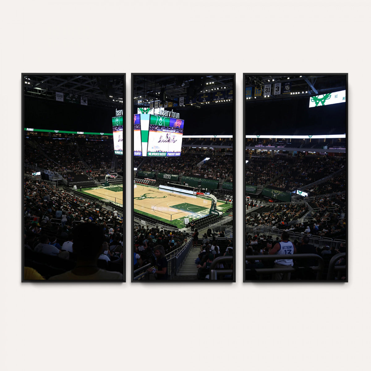 69882-MGV-CV-36X24 - Milwaukee Bucks Basketball Print, Fiserv Forum Stadium Wall Art