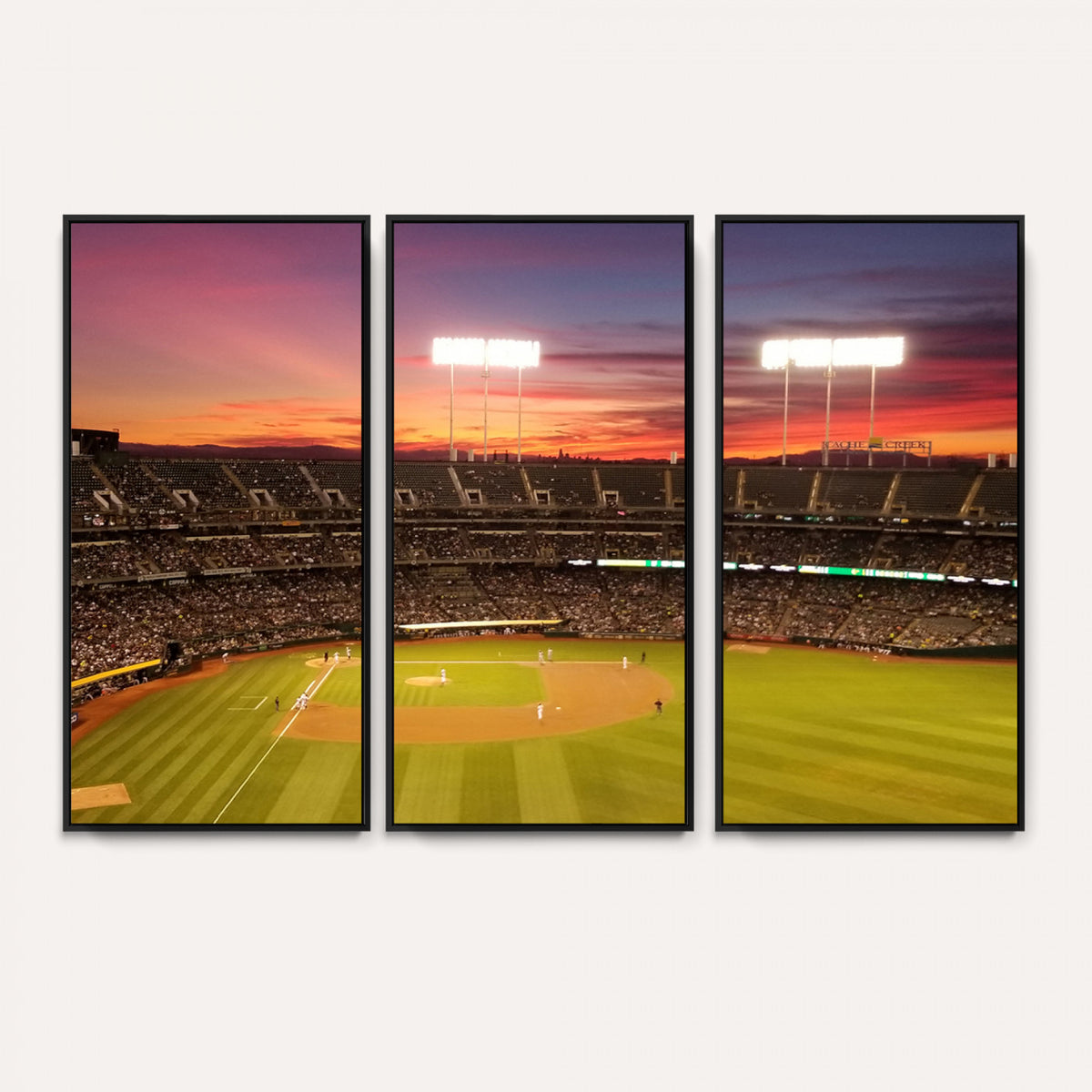 73718-MGV-CV-36X24 - Oakland Athletics Baseball Team Print, Oakland Coliseum