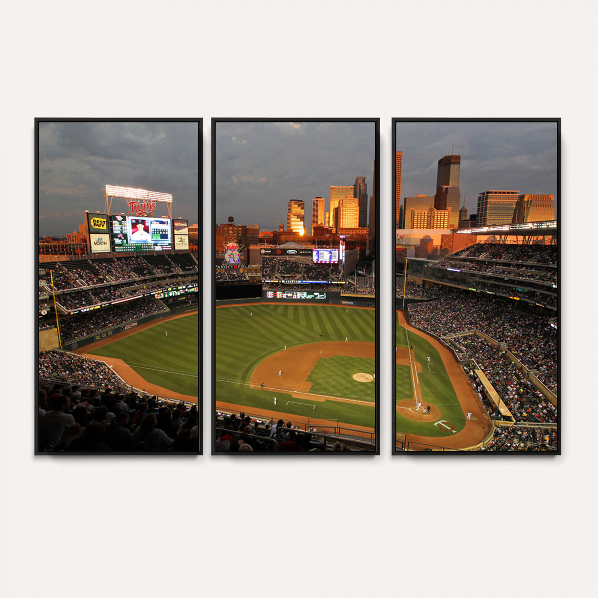 99822-MGV-CV-36X24 - Minnesota Twins Baseball Team Print, Minneapolis Target Field Stadium Wall Art