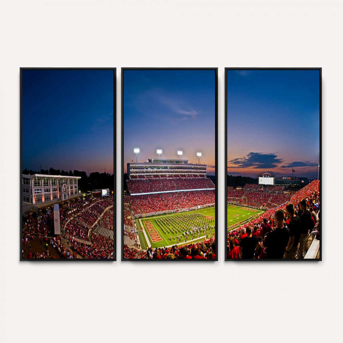 33313-MGV-CV-36X24 - NC State Wolfpack Football Team Print - Raleigh Carter-Finley Stadium Wall Art Canvas Print