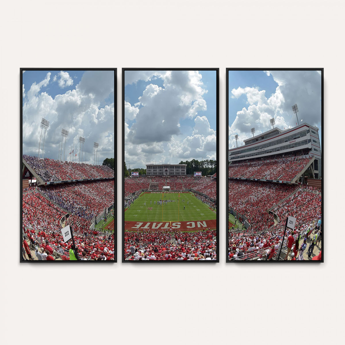 30640-MGV-CV-36X24 - NC State Wolfpack Football Team Print Canvas- Raleigh Carter-Finley Stadium Wall Art Canvas Print