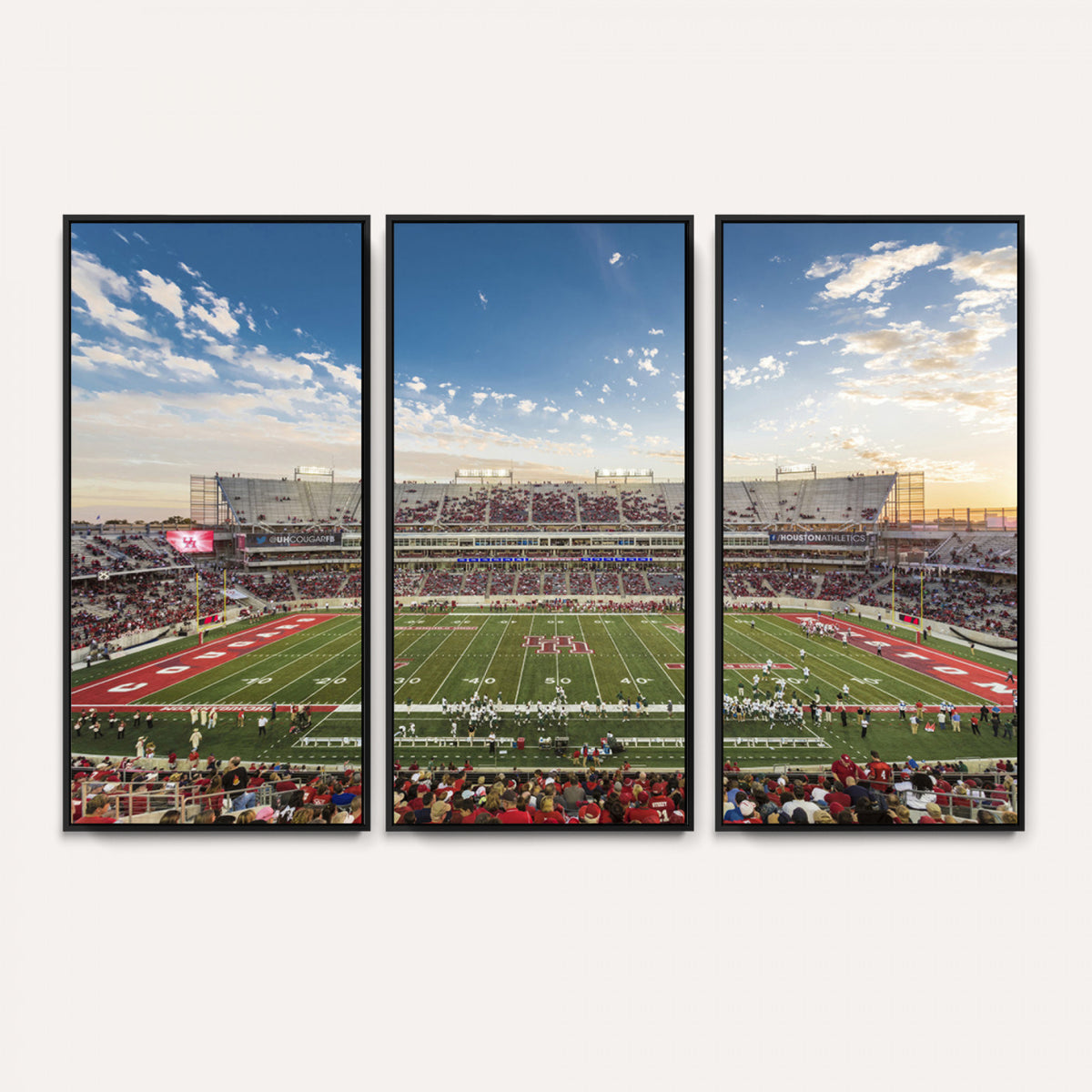 36612-MGV-CV-36X24 - Framed Houston Cougars Football Team Print - Houston TDECU Stadium Wall Art Canvas Print