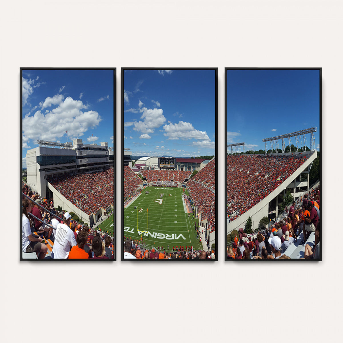 87769-MGV-CV-36X24 - Virginia Tech Hokies Football Team Print - Blacksburg Lane Stadium Wall Art Canvas Print