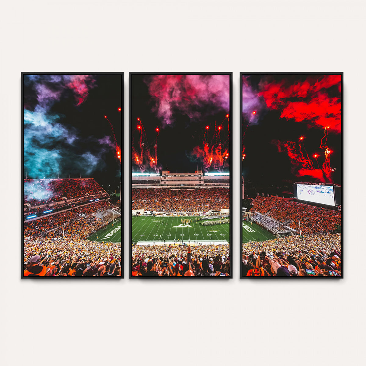 65761-MGV-CV-36X24 - Virginia Tech Hokies Football Team Print - Blacksburg Lane Stadium Wall Art Canvas Print
