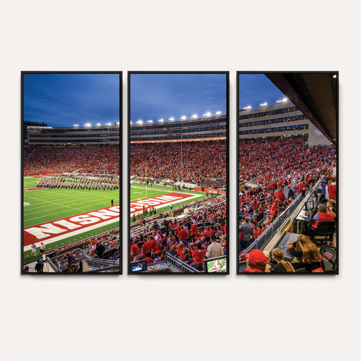 57601-MGV-CV-36X24 - Wisconsin Badgers Football Team Print - Madison Camp Randall Stadium Wall Art, Wisconsin Badgers