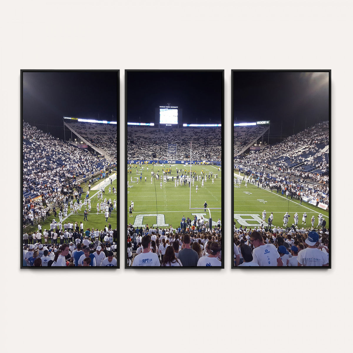 65036-MGV-CV-36X24 - Brigham Young University Cougars Football Print Canvas - Provo LaVell Edwards Stadium Wall Art
