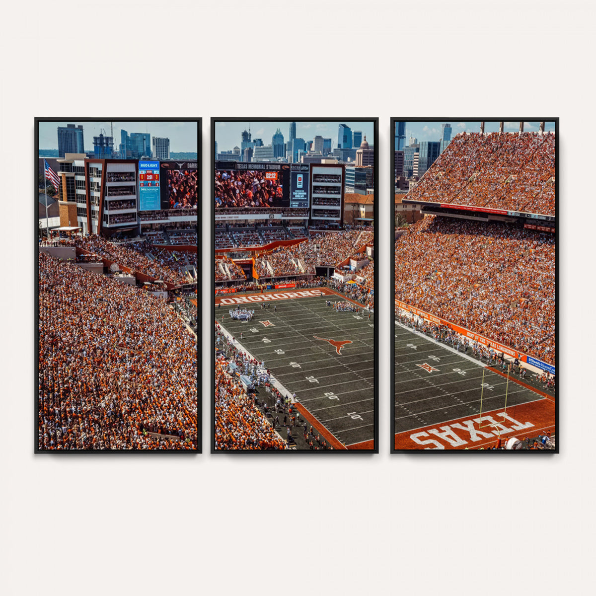 92103-MGV-CV-36X24 - University of Texas Longhorns Football Team Print - Austin Darrell K Royal-Texas Memorial Stadium