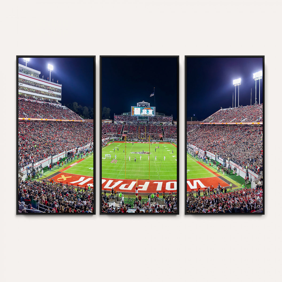 80943-MGV-CV-36X24 - Wolfpack Football Team Print - Raleigh Carter-Finley Stadium Wall Art Canvas Print
