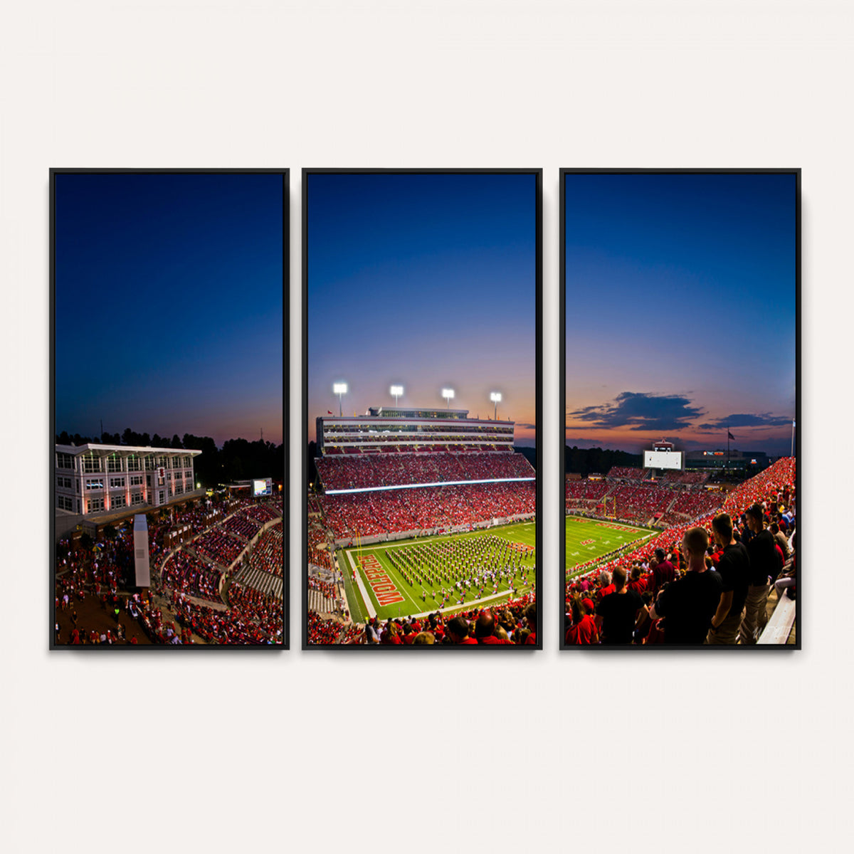 76202-MGV-CV-36X24 - Wolfpack Football Team Wall Art Print - Raleigh Carter-Finley Stadium Wall Art Canvas Print