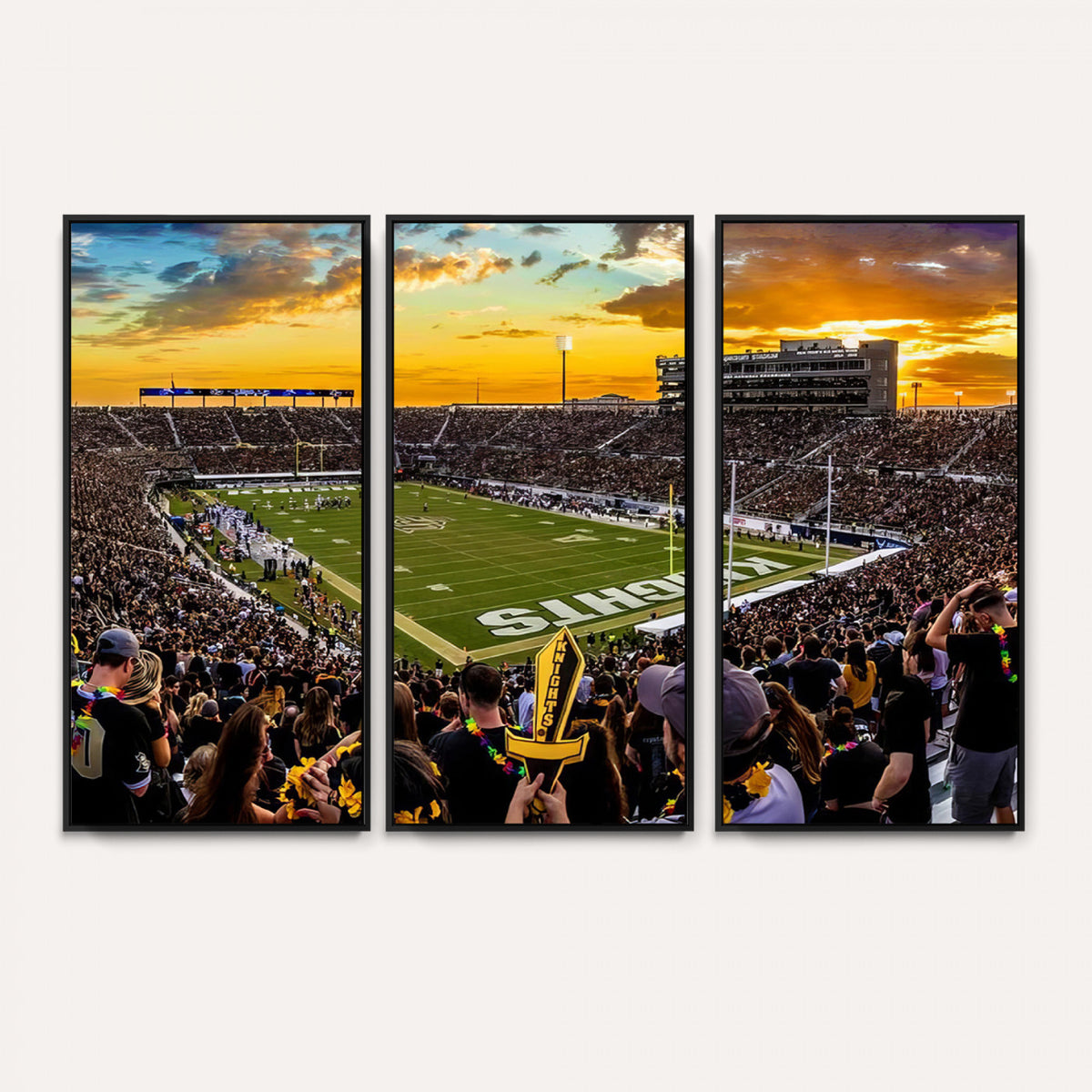 66803-MGV-CV-36X24 - UCF Knights Football Team Print - Orlando FBC Mortgage Stadium, UCF Knights Wall Art Canvas Print
