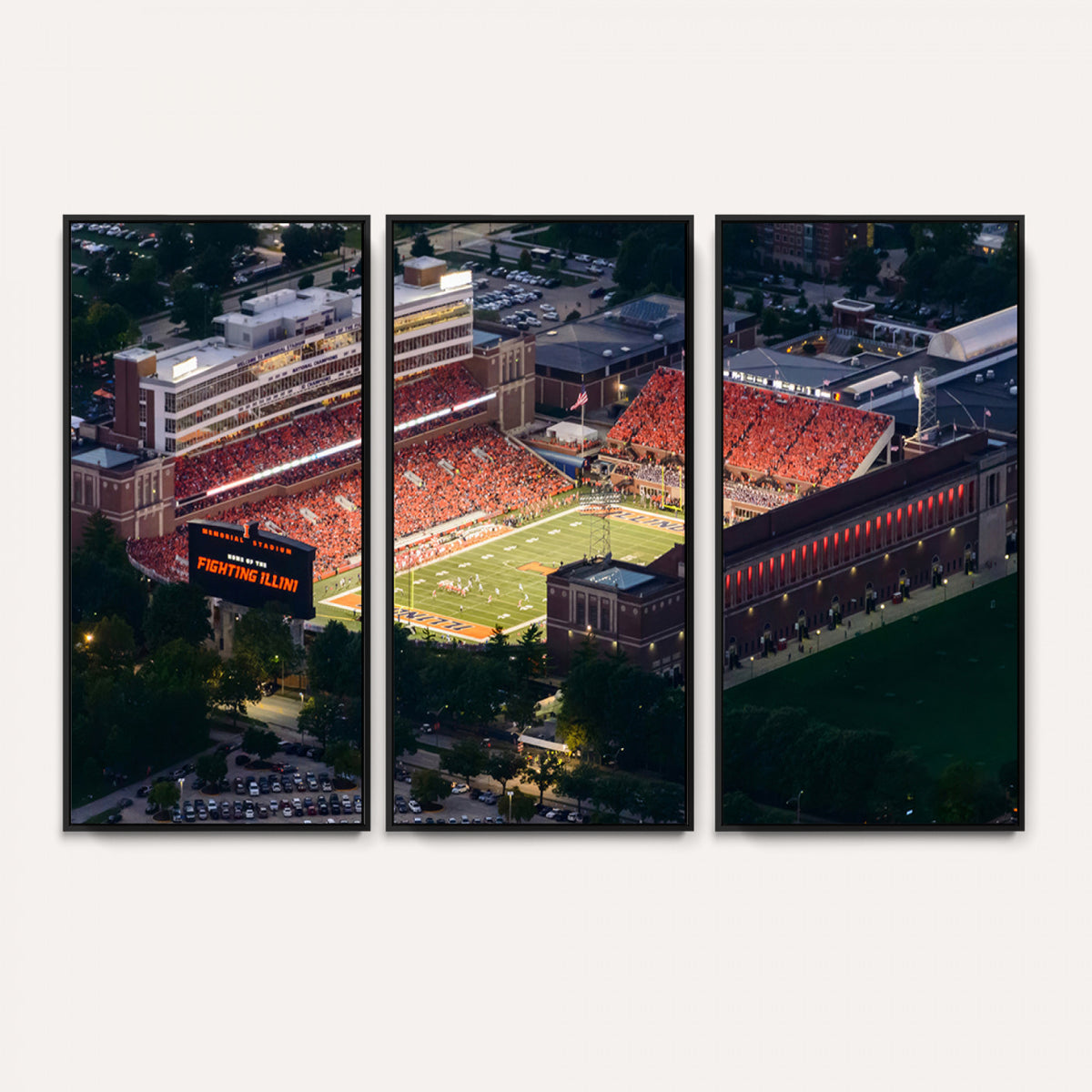 78052-MGV-CV-36X24 - University of Illinois Fighting Illini Football Team Print - Champaign Illinois Memorial Stadium