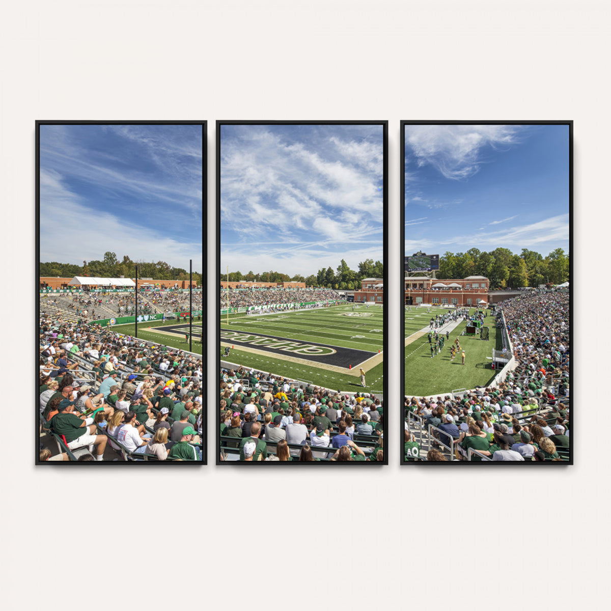 67799-MGV-CV-36X24 - University of Charlotte 49ers Football Team Print - Charlotte Jerry Richardson Stadium Canvas Print