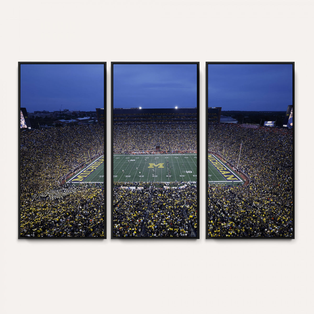 34202-MGV-CV-36X24 - University of Michigan Wolverines Football Team Print - Ann Arbor Michigan Stadium Wall Art Canvas