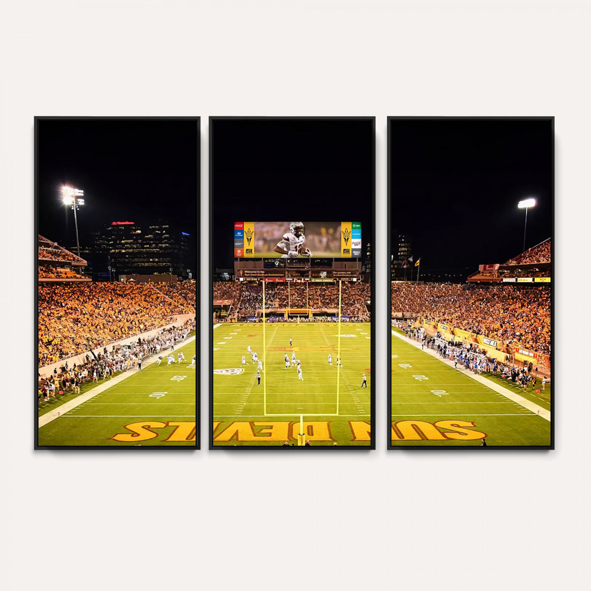 87612-MGV-CV-36X24 - ASU Sun Devils Football Team Print - Phoenix Mountain America Stadium Canvas Print