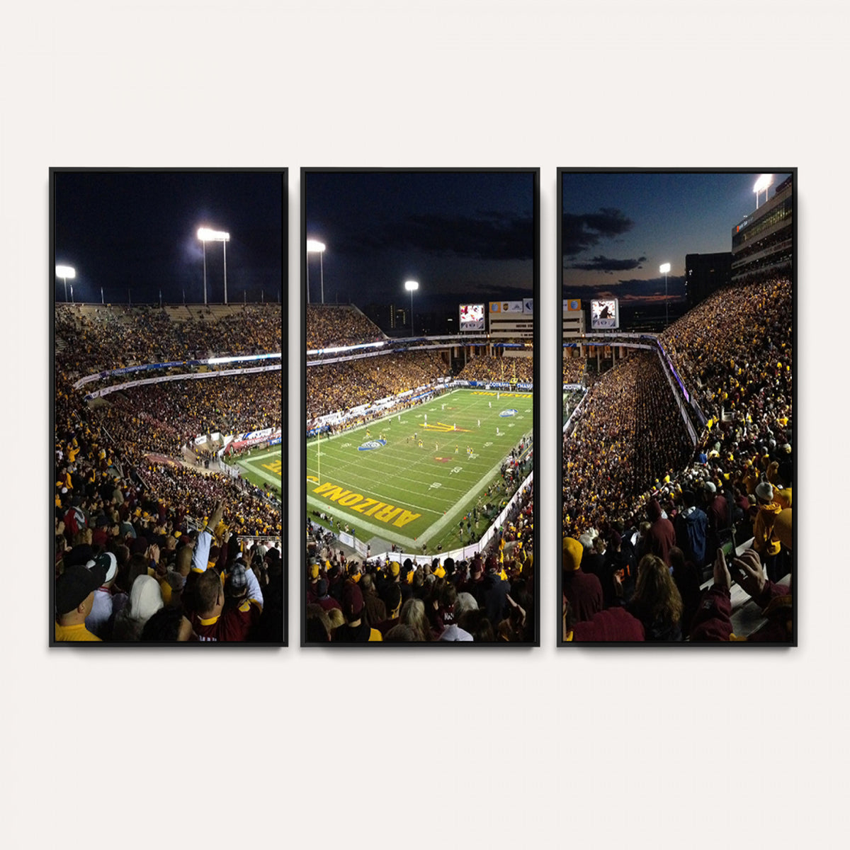 75716-MGV-CV-36X24 - ASU Sun Devils Football Team Print Canvas - Phoenix Mountain America Stadium Wall Art Canvas Print