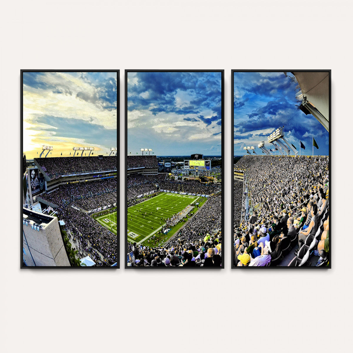 23788-MGV-CV-36X24 - Framed USF Bulls Football Team Print - Tampa Raymond James Stadium Wall Art Canvas Print