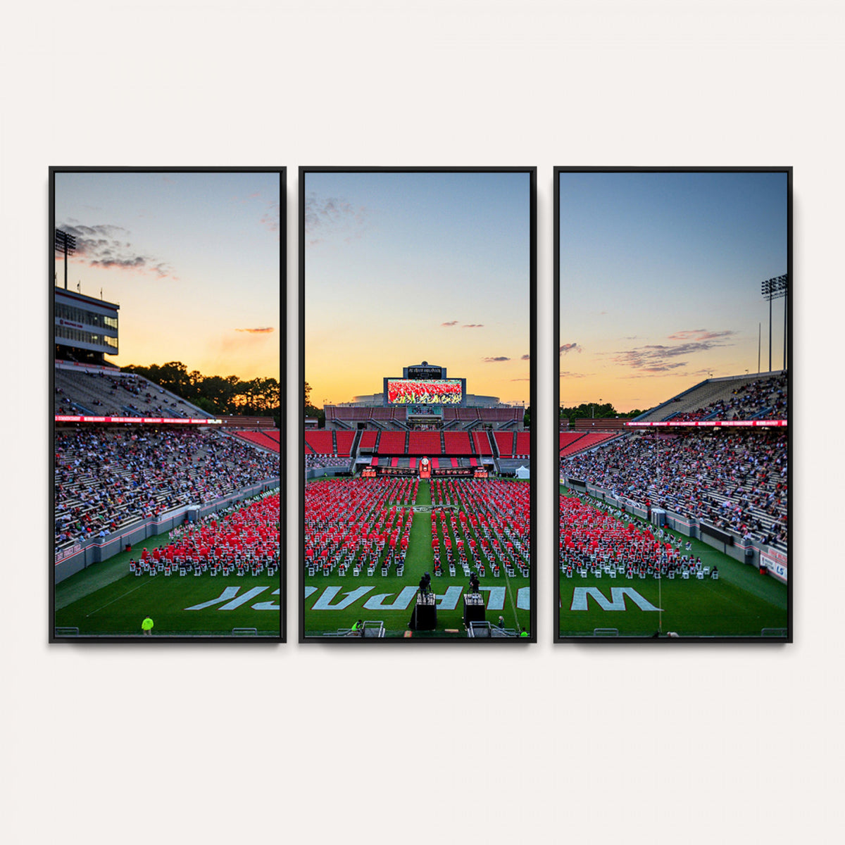 35266-MGV-CV-36X24 - NC State Wolfpack Football Team Print Wall Art - Raleigh Carter-Finley Stadium Wall Art Canvas Print