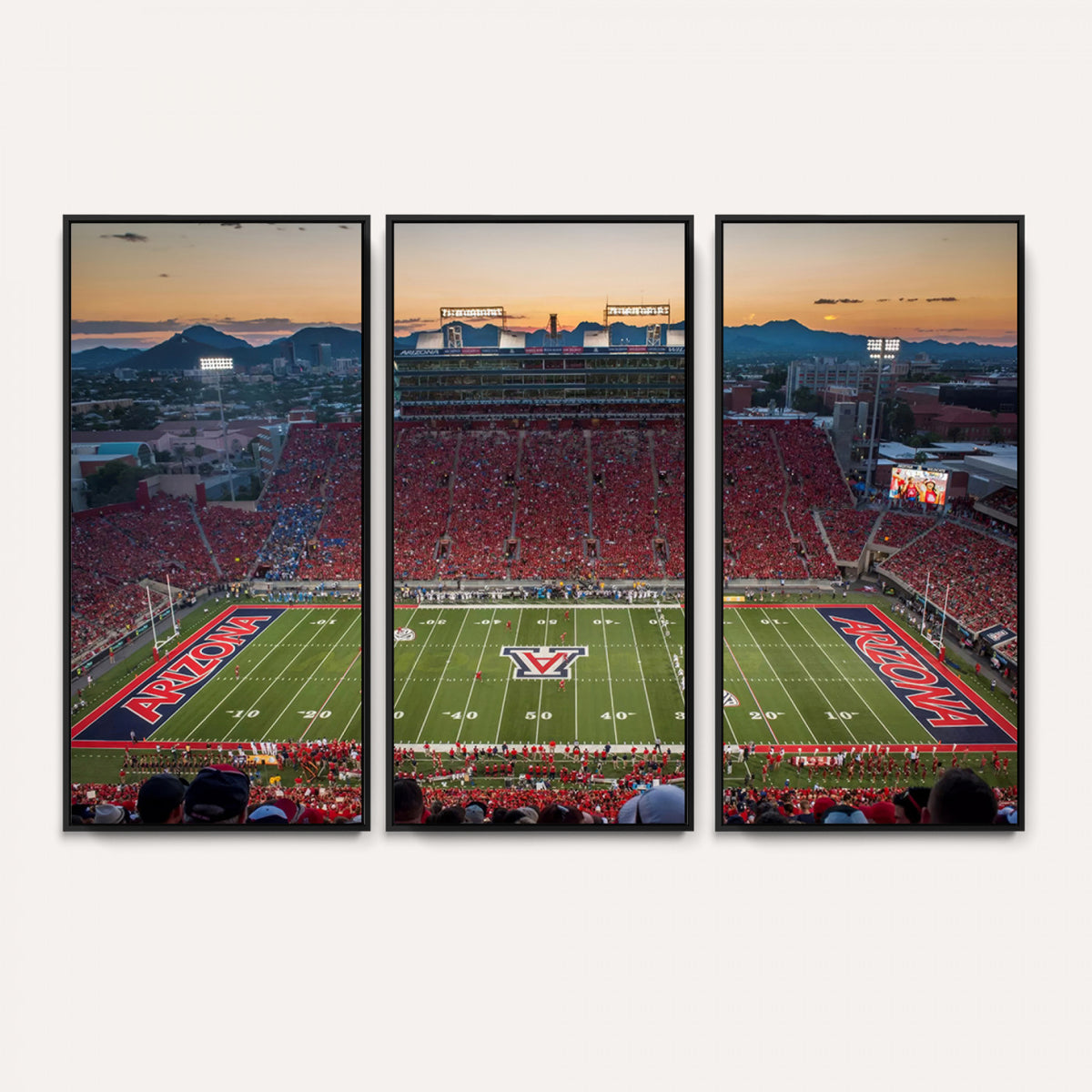 45563-MGV-CV-36X24 - Arizona Wildcats Football Team Print - Tucson Arizona Stadium Wall Art Canvas Print