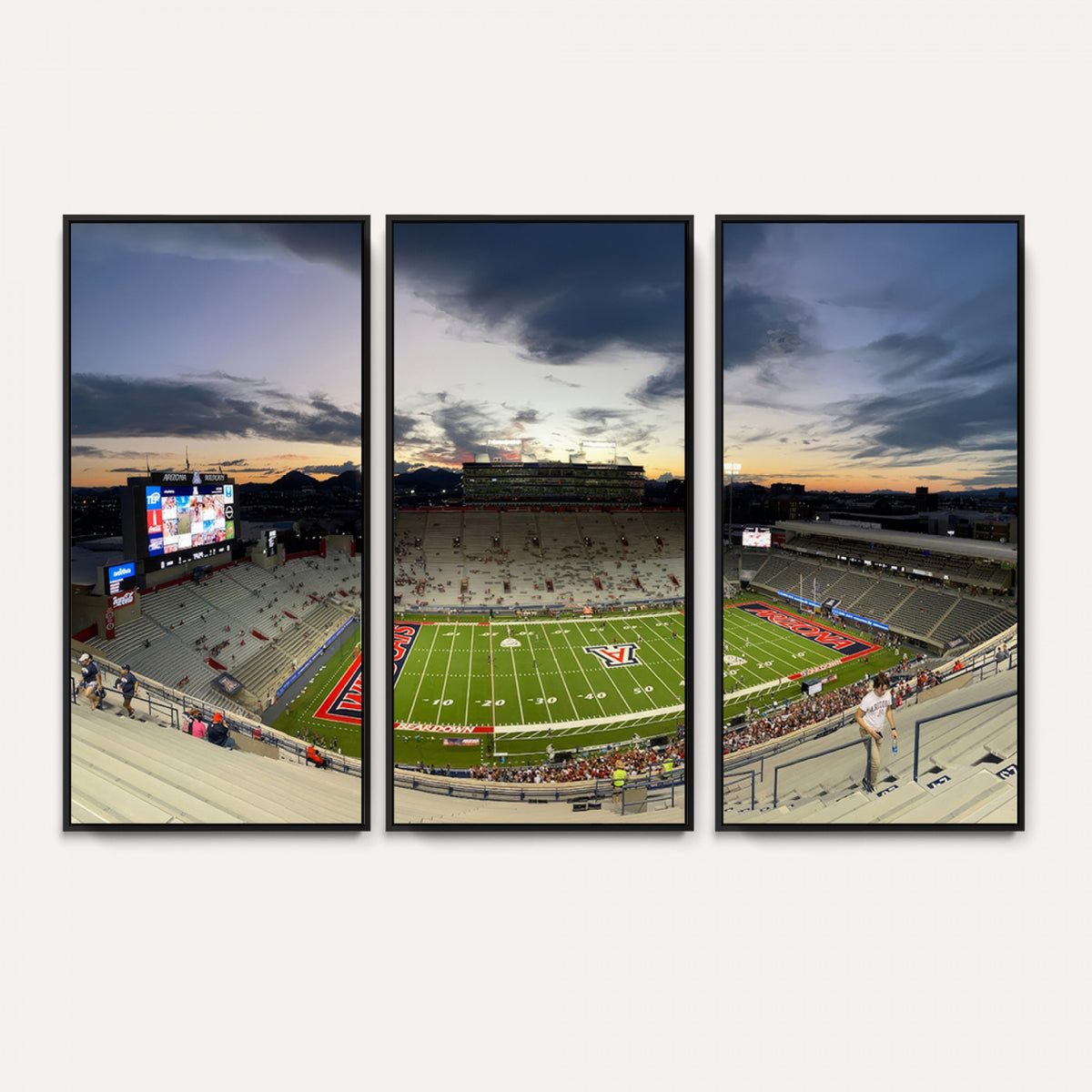 24339-MGV-CV-36X24 - Arizona Wildcats Football Team Print - Tucson Arizona Stadium Wall Art Canvas Print