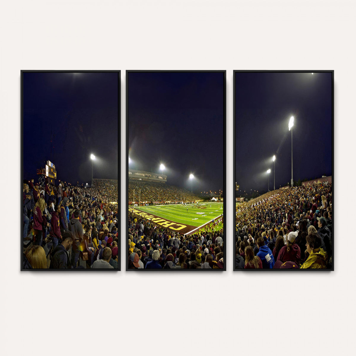 45619-MGV-CV-36X24 - Central Michigan University Chippewas Canvas Wall Art, Football Team Print - Mount Pleasant