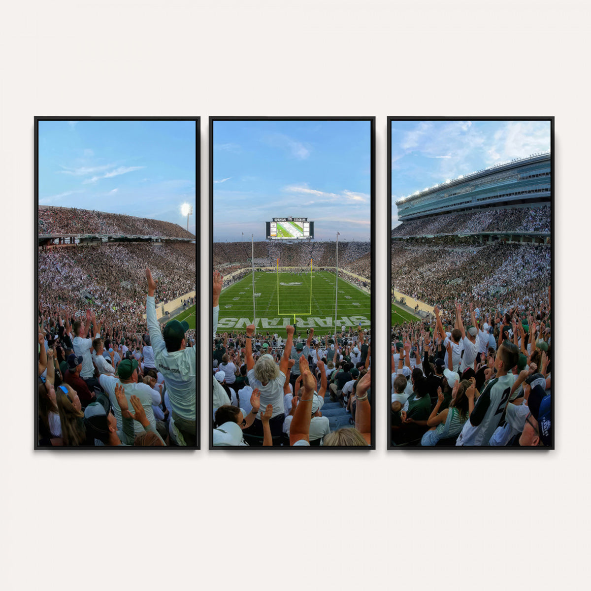 73105-PAN-FL-20X10 - Michigan State Spartans Football Team Art Print - East Lansing Spartan Stadium Wall Art Canvas Print