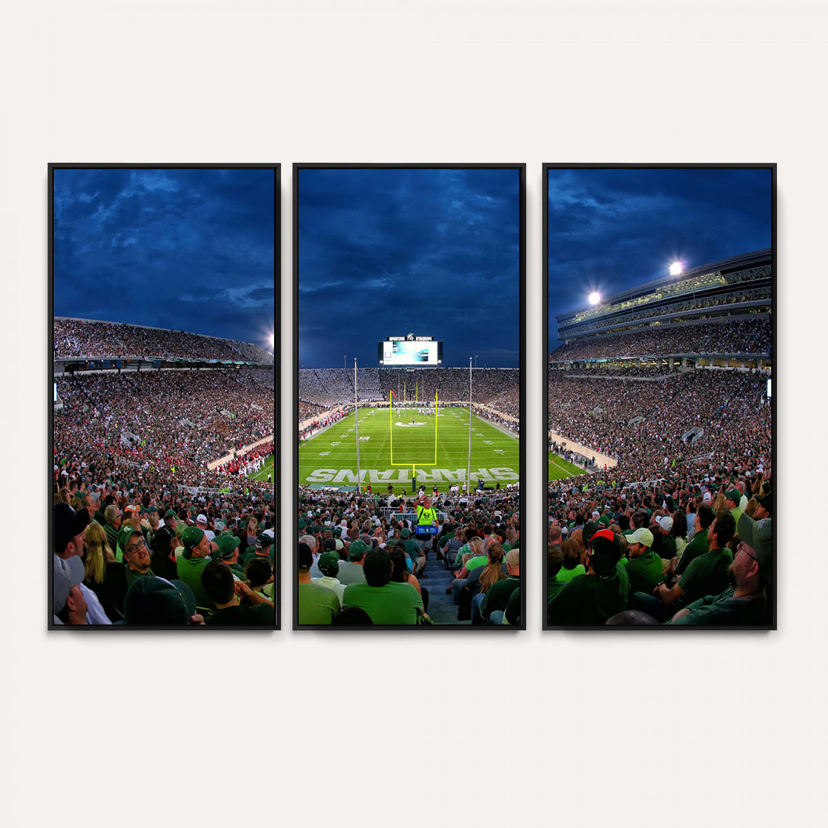 35248-PAN-FL-20X10 - Michigan State Spartans Football Team Print - East Lansing Spartan Stadium Wall Art Canvas Print