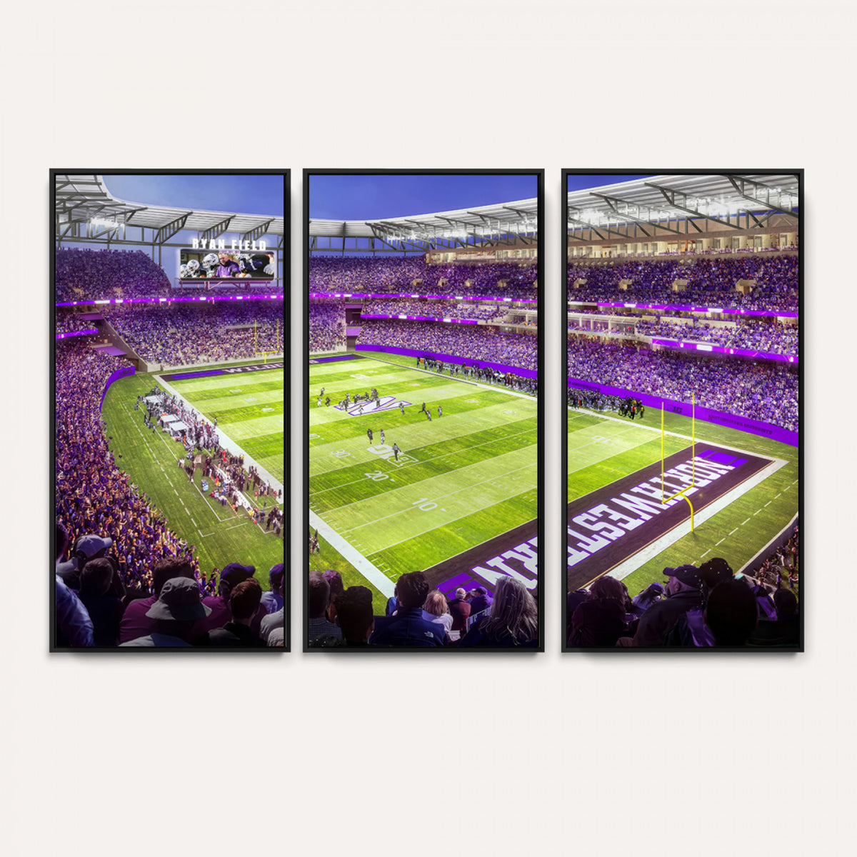 81245-MGV-CV-36X24 - Northwestern University Wildcats Football Team Print - Evanston Ryan Field Wall Art Canvas Print
