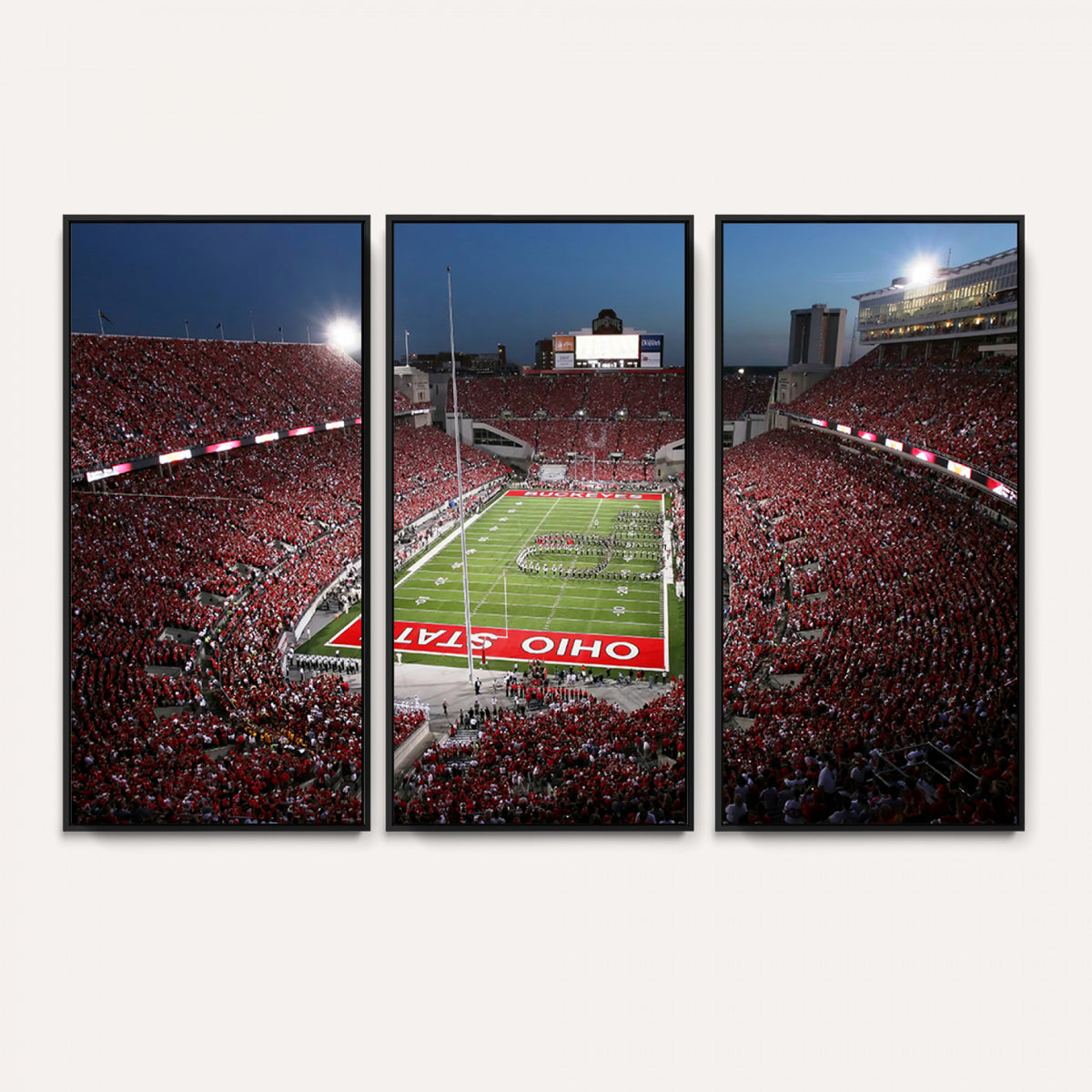 98743-PAN-FL-20X10 - Ohio State University Buckeyes Football Team Print - Columbus Ohio Stadium Wall Art Canvas Print