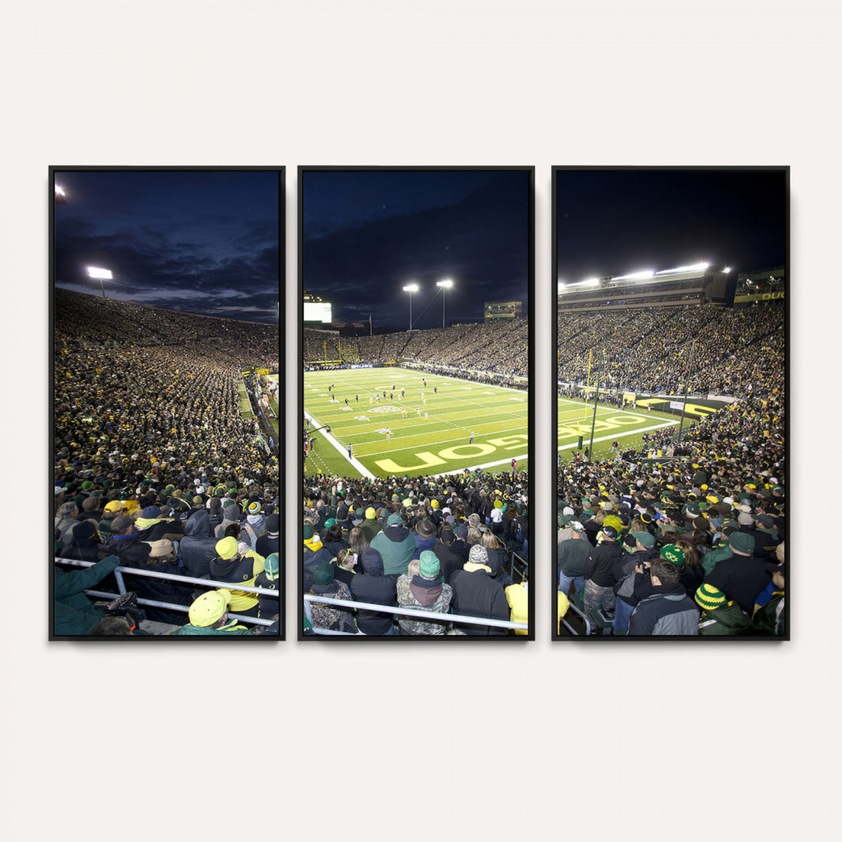 48756-PAN-FL-20X10 - University of Oregon Ducks Football Team Print - Eugene Autzen Stadium Wall Art Canvas Print