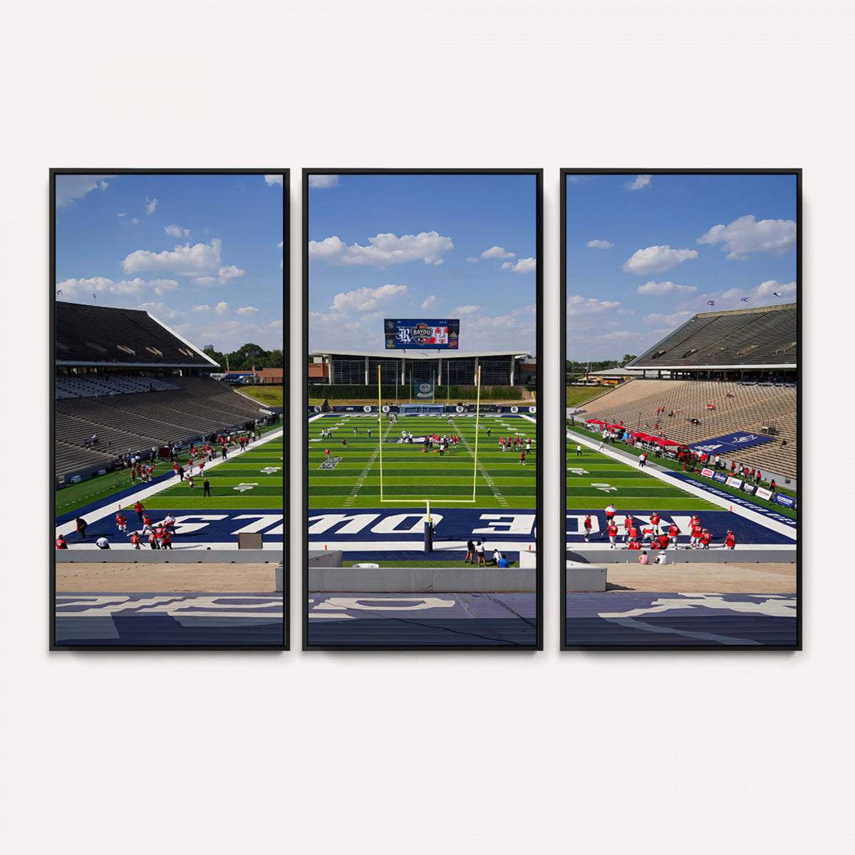92248-MGV-CV-36X24 - Rice University Owls Football Team Print, Houston Rice Stadium