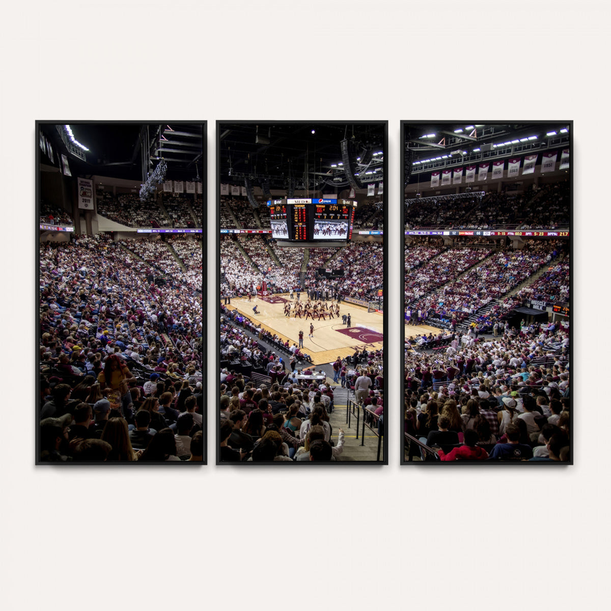 76876-MGV-CV-36X24 - University of Nebraska Cornhuskers Basketball Team Print - Lincoln Red Arena Wall Art Canvas Print