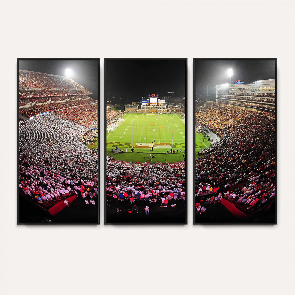 12091-PAN-FL-20X10 - University of Maryland Terrapins Football Team Print - College Park SECU Stadium Wall Art Canvas