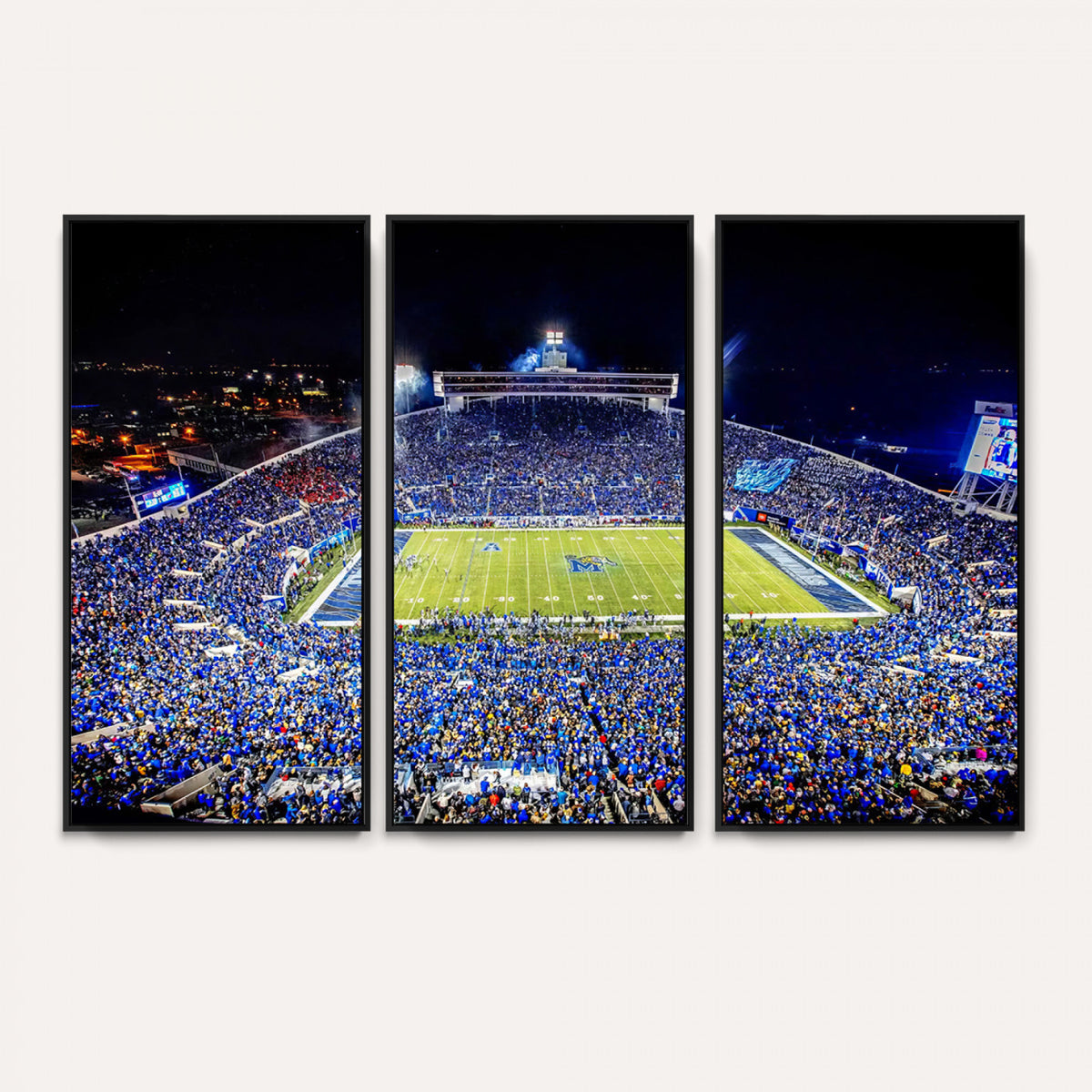 11665-PAN-FL-20X10 - University of Memphis Tigers Football Team Print - Memphis Simmons Bank Liberty Stadium Wall Art