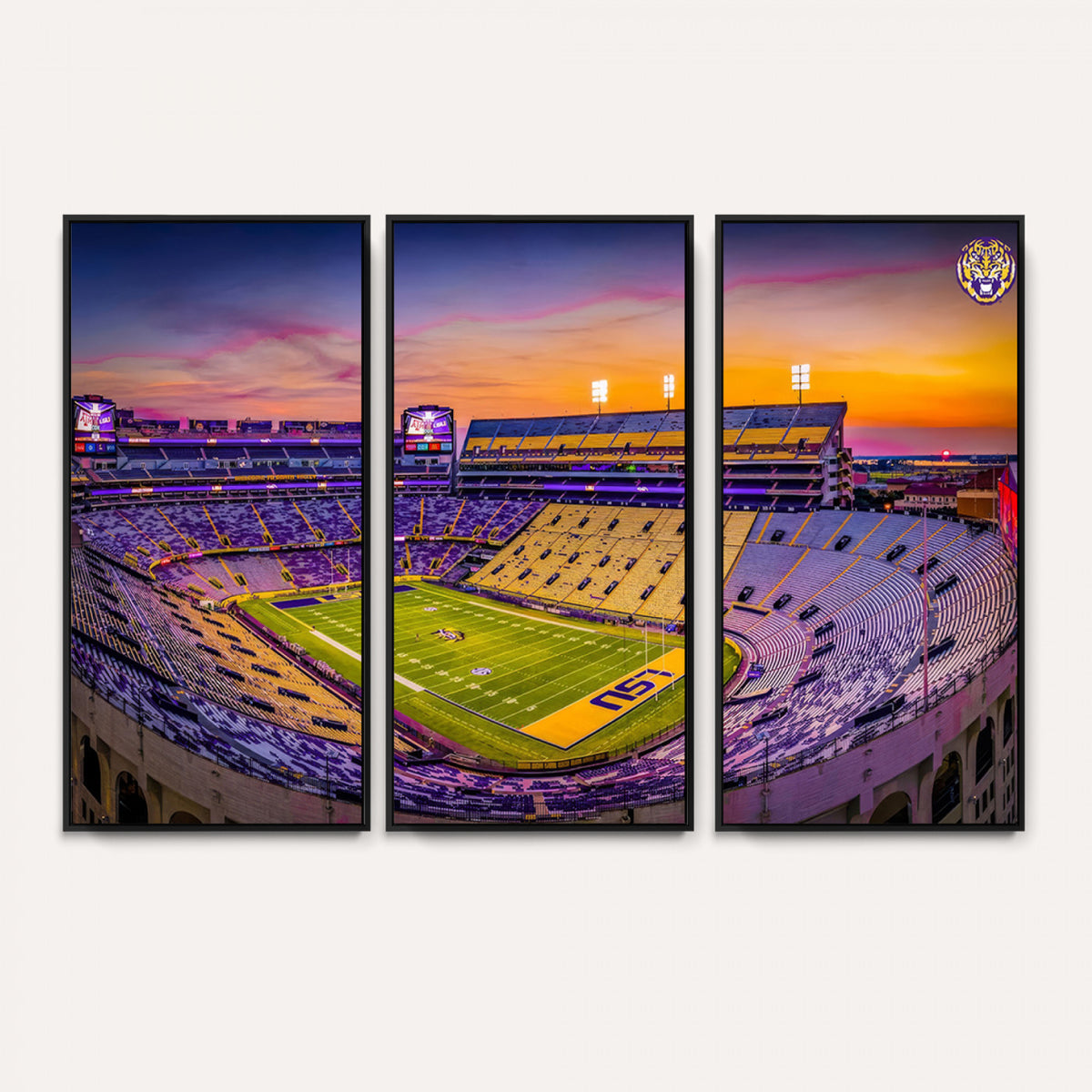 93538-MGV-CV-36X24 - The Louisiana State University Tigers Football Team Print, Framed and Ready to Hang Stadium Print