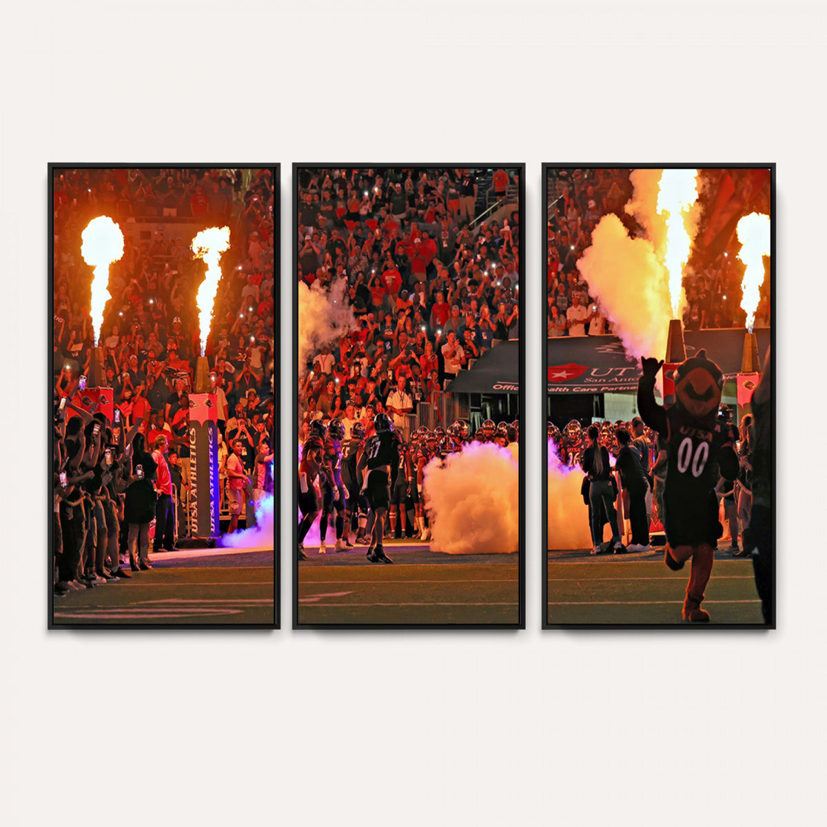 98664-MGV-CV-36X24 - The University of Texas at San Antonio Roadrunners Football Team Print, Extra Large Game Room Wall Decor