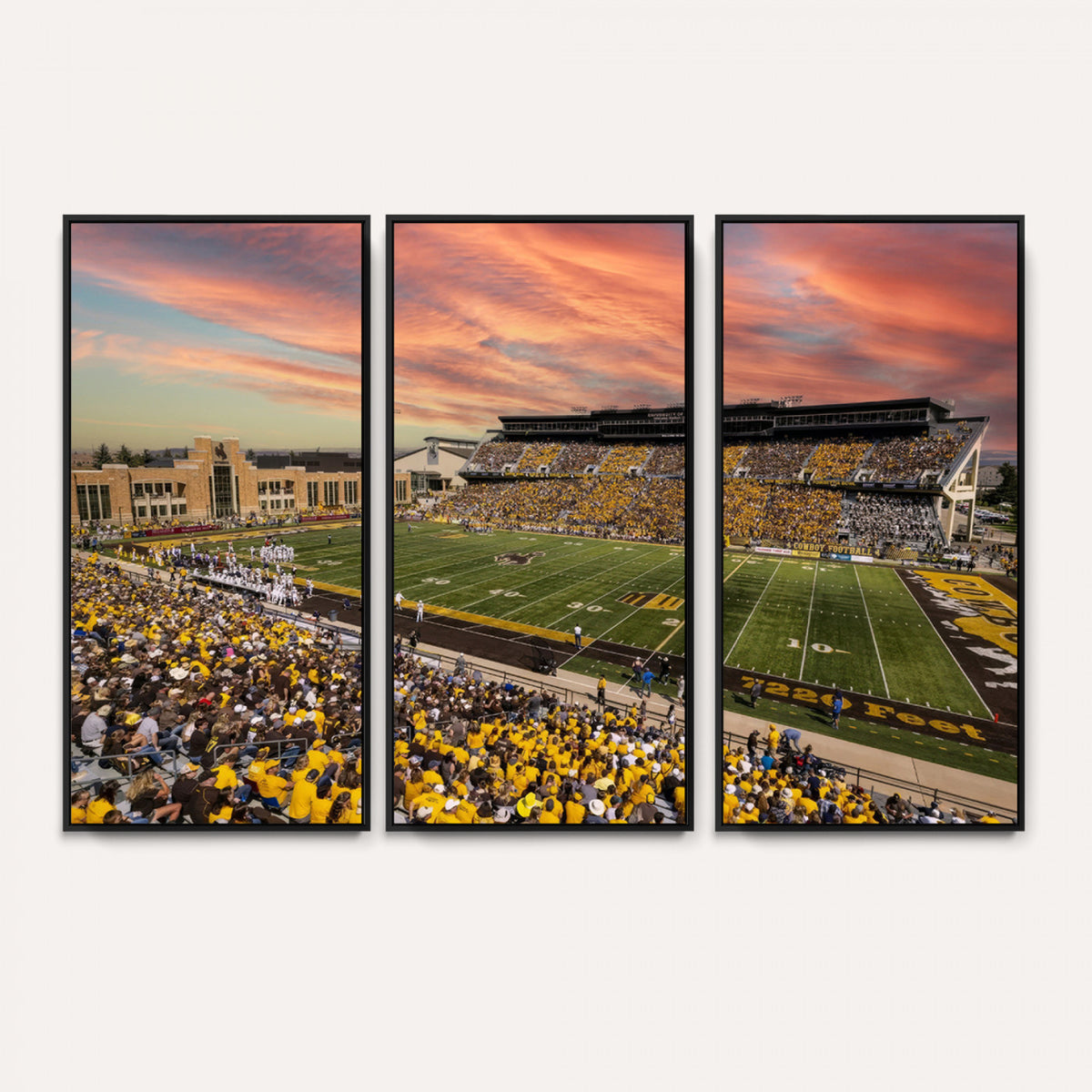 90508-MGV-CV-36X24 - University of Wyoming Cowboys Football Team Print, Laramie, Extra Large Game Room Wall Decor