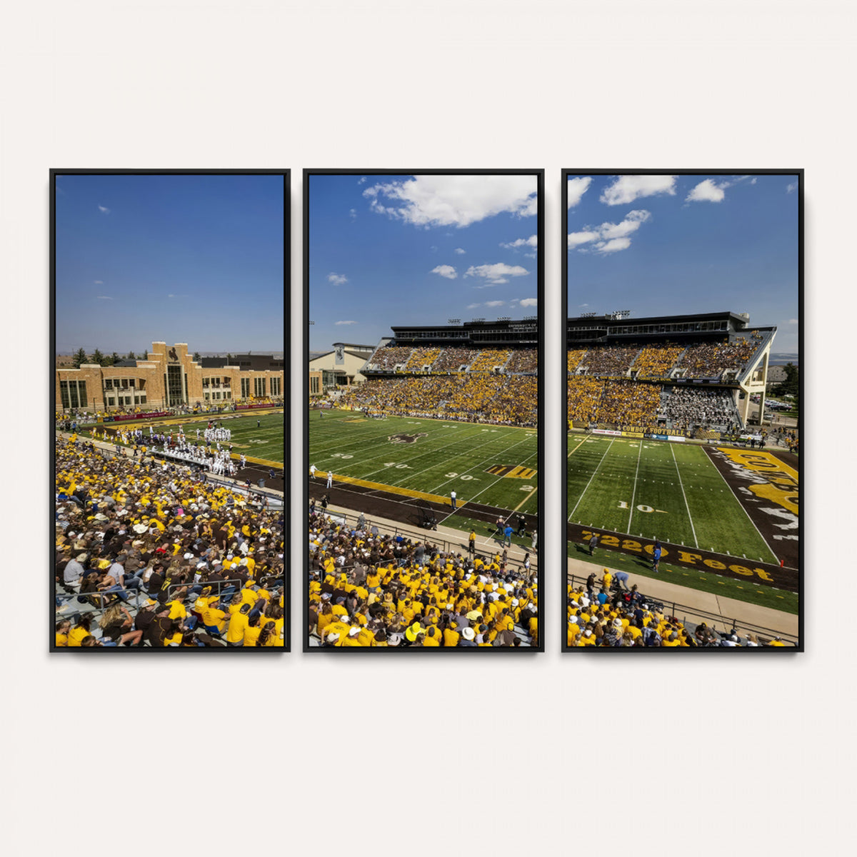 75112-MGV-CV-36X24 - University of Wyoming Cowboys Football Team Print, Laramie, Home Bar Wall Decor