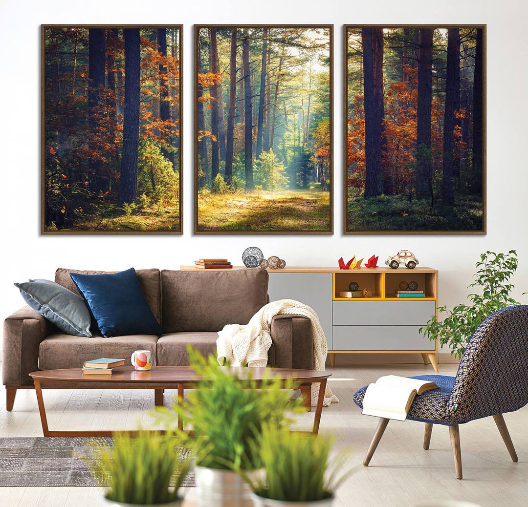 The Dark Forest canvas wall art showcases a captivating forest landscape.