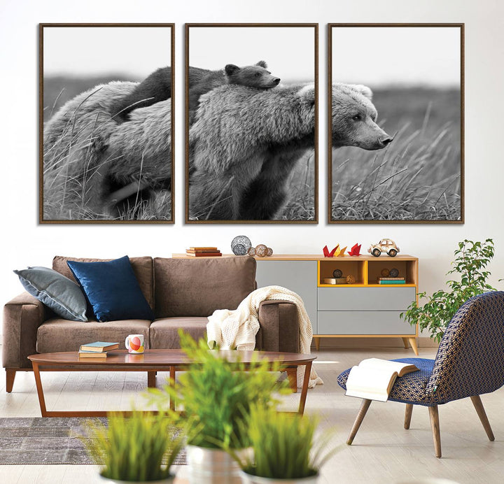 The Bear and Cub Wall Art Canvas is prominently displayed.