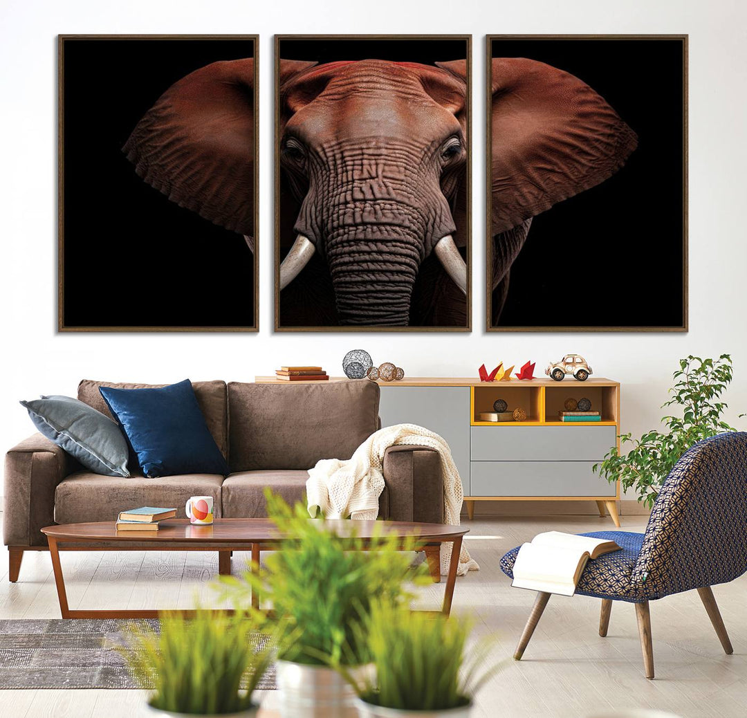 The Wild Elephant Wall Art Canvas Print is displayed prominently.