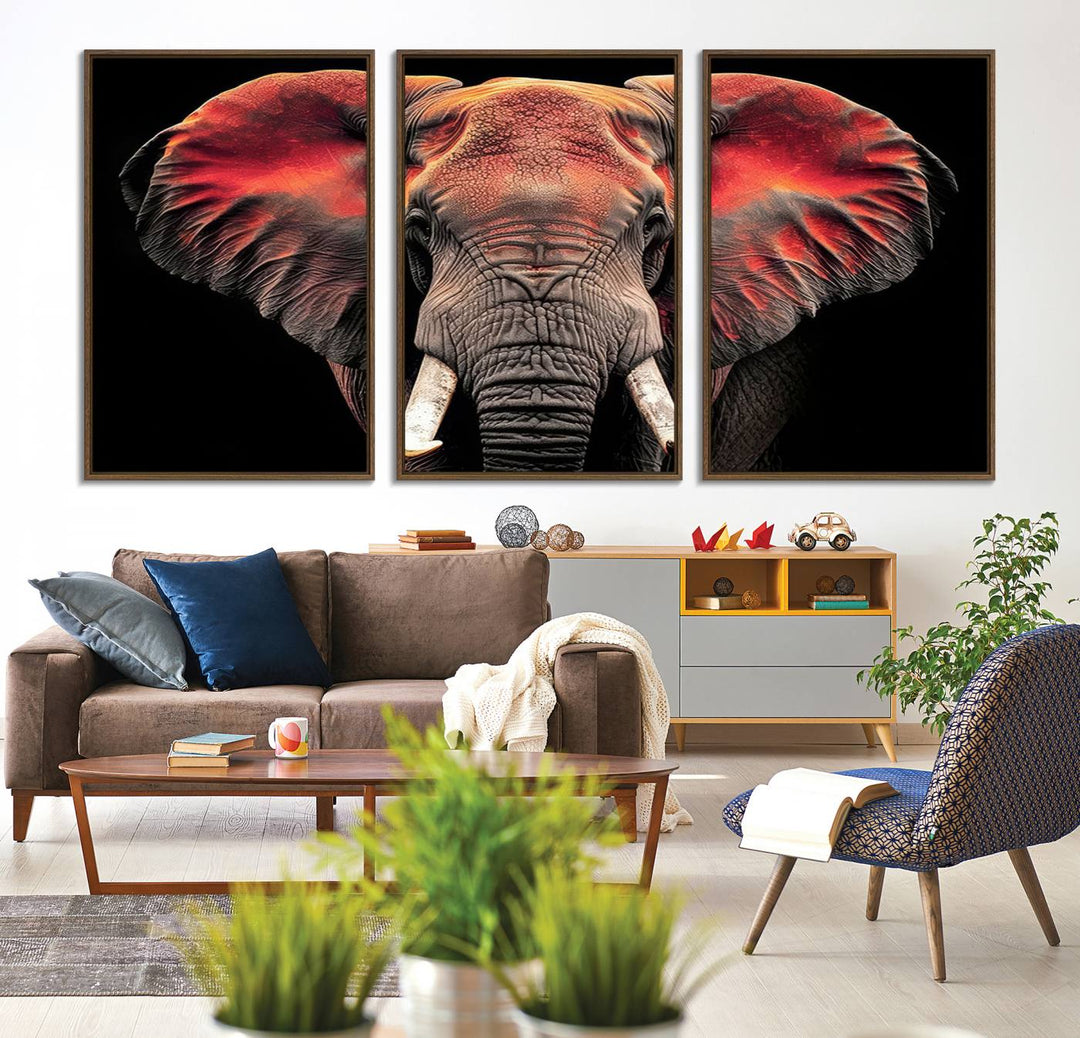 Elephant Wall Art Canvas Print, perfect for animal lovers.