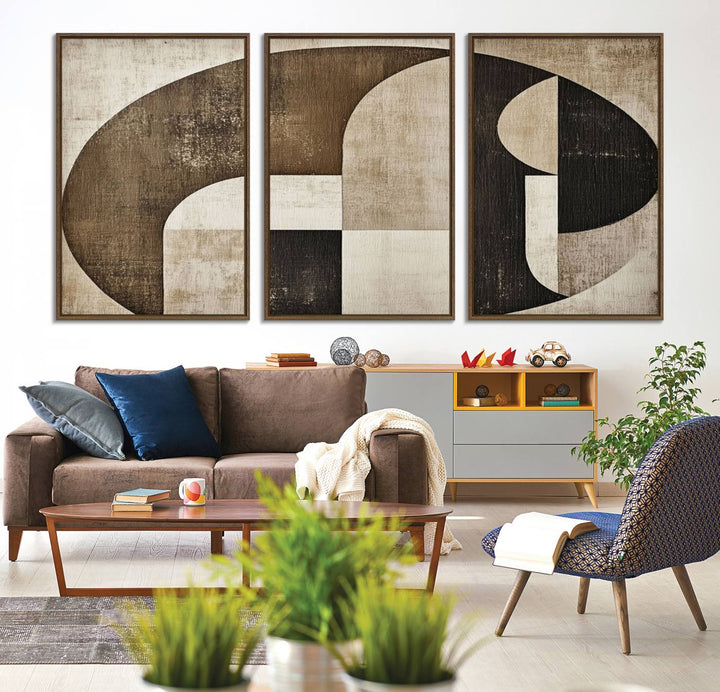 A Wabi Sabi Abstract Wall Art is displayed.